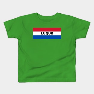 Luque City in Paraguay Flag Colors Kids T-Shirt